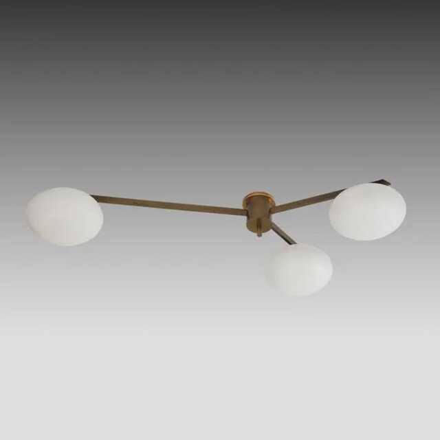 1960S Angelo Lelii Arredoluce Tre Lune Ceiling Light Vintage L Italian Pendant Lamp With Glass Ball Modern Flush Mount Kalmar - image 1