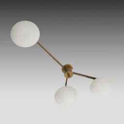 1960S Angelo Lelii Arredoluce Tre Lune Ceiling Light Vintage L Italian Pendant Lamp With Glass Ball Modern Flush Mount Kalmar - thumbnail 3