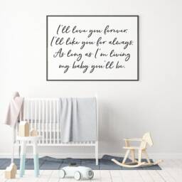 I'll Love You Forever, As Long I'm Living My Baby You'll Be Nursery Decor Sign Template - Wall Art Set, Printable - thumbnail 3