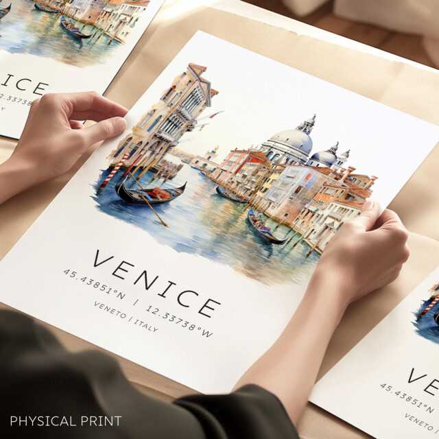 Venice Art Print, Travel Painting, Venezia Italy Gift, Poster, Housewarming Watercolour Painting - image 1