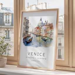 Venice Art Print, Travel Painting, Venezia Italy Gift, Poster, Housewarming Watercolour Painting - thumbnail 3