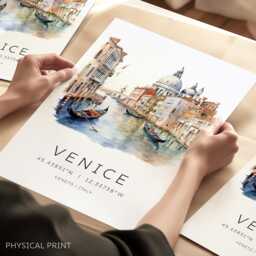 Venice Art Print, Travel Painting, Venezia Italy Gift, Poster, Housewarming Watercolour Painting