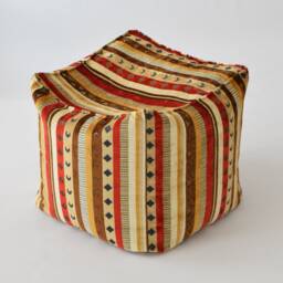 Kilim Pattern Fabric Bean Bag Pouf Cover F03 Turkish Moroccan Tribal Bohemian Square Kilim Rug Poef Puff Footstool - thumbnail 3