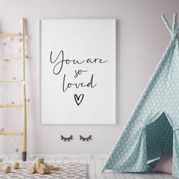 You Are So Loved Print Nursery Wall Art, Positive Quote - thumbnail 2