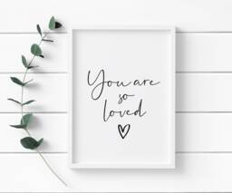 You Are So Loved Print Nursery Wall Art, Positive Quote - thumbnail 1