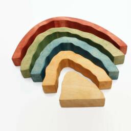 Wooden Toy Rainbow - Toys Educational Stacking Learning Wood Birthday Gift For A Kid - thumbnail 2