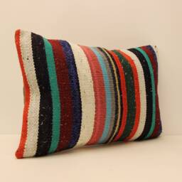 Turkish Kilim Lumbar Pillow 16x24 Boho Pillow Bohemian Cushion Navajo Rugturkish Cover Armchair Case 4Kaf-121 - thumbnail 1