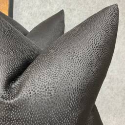 Handmade Textured Black Pillow Cover, Throw Sham For Sofa Bed - Double Sided , Ashley Wilde Fabric Blean Ebony - thumbnail 4