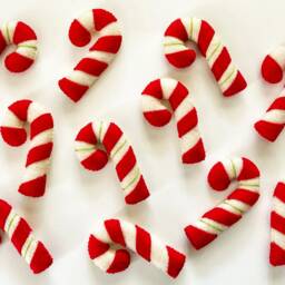 Candy Cane Felt Ornaments - Set Of 5 , Christmas Felt, Ornament, Tree Decoration, Decoration - thumbnail 2