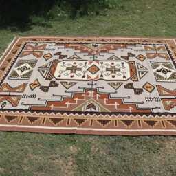 Navajo Kilim Hand Woven Southwestern Native American Tribal Style Rug 100% Wool Transitional Area Rug, 10' X 14', Brown - thumbnail 3