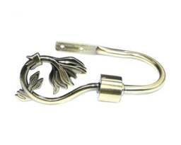 Antique Brass Swirl Leaf Curtain Tieback/Holdback X 1