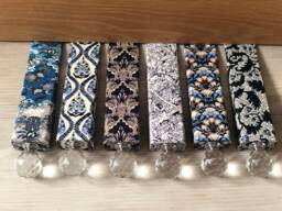 Liberty Fabric Door Stop Wedge Recycled Hardwood, Choice Of Knob Freepost - thumbnail 1