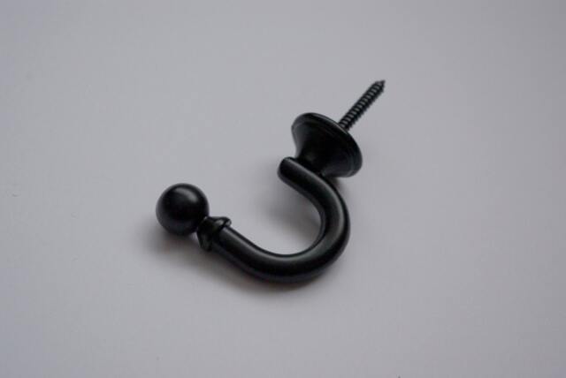 Mini Round Metal Curtain Tiebacks Wall Towel Hooks Coat Hanger - Black 30mm/35mm/45mm - Set Of 2 - image 1