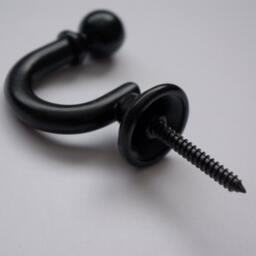 Mini Round Metal Curtain Tiebacks Wall Towel Hooks Coat Hanger - Black 30mm/35mm/45mm - Set Of 2 - thumbnail 3