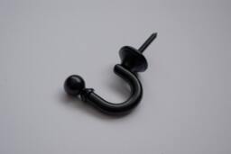 Mini Round Metal Curtain Tiebacks Wall Towel Hooks Coat Hanger - Black 30mm/35mm/45mm - Set Of 2 - thumbnail 1