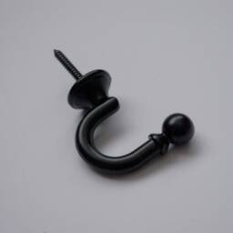 Mini Round Metal Curtain Tiebacks Wall Towel Hooks Coat Hanger - Black 30mm/35mm/45mm - Set Of 2 - thumbnail 2