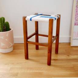 Woven Stool - Old Vintage Artisanal Weaving - thumbnail 2