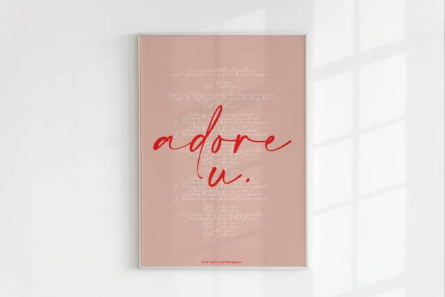Fred Again Adore U Print, You Song Lyrics, Lyric Fred Again, Song Lyric Print, Again U Print - image 1