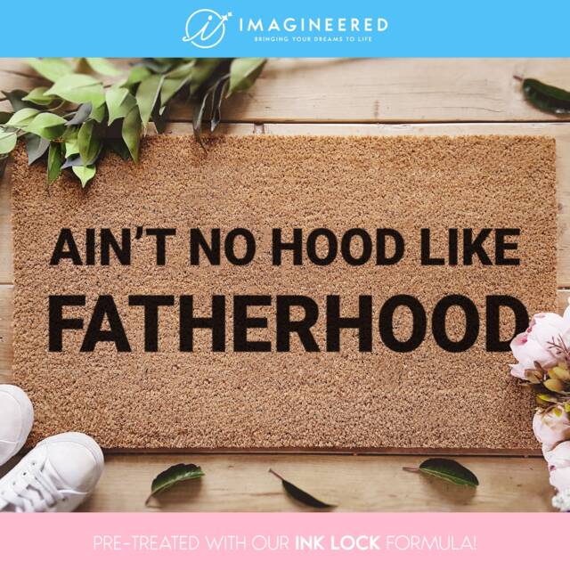 Fathers Day Funny Doormats - Custom Mat Ain't No Hood Like Fatherhood Gift Gifts For Dad Stepdad Grandad - image 1