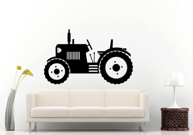 Tractor Trailer Big Tires Farmer Vehicle Work Boys Room Kids Children Toddler Wall Decal Vinyl Sticker Mural Decor L1096 - image 1