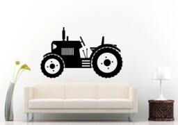 Tractor Trailer Big Tires Farmer Vehicle Work Boys Room Kids Children Toddler Wall Decal Vinyl Sticker Mural Decor L1096 - thumbnail 1