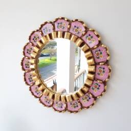 "Peruvian Mirrors ""Harmonious 30cm Pink" - thumbnail 1