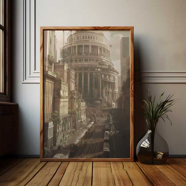 Modern Roman Empire Cityscape Poster Alternative History Art Print - image 1