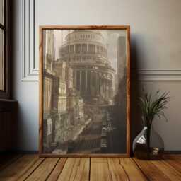 Modern Roman Empire Cityscape Poster Alternative History Art Print - thumbnail 1