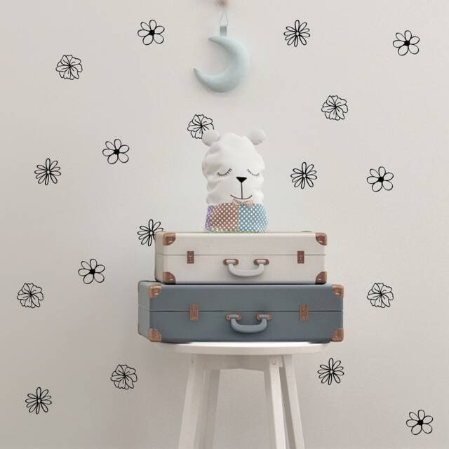 Flower Wall Decals Diy Bedroom Decor, Floral Stickers - image 1