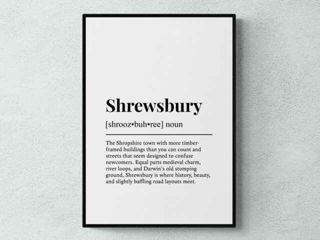 Shrewsbury Funny Definition Shropshire Gift Wall Art Print - image 1