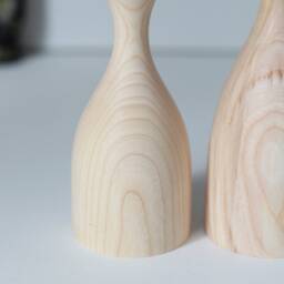 Scandinavian Wooden Candlestick Set Rustic Home Decor - thumbnail 2