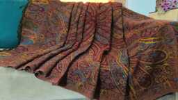 Luxury Boiled Pure Merino Wool Reversible Sofa Or Bed Throws - Ultimate Comfort & Style- Classic Indian Abstract Print Rust Brown