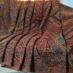 Luxury Boiled Pure Merino Wool Reversible Sofa Or Bed Throws - Ultimate Comfort & Style- Classic Indian Abstract Print Rust Brown - thumbnail 3