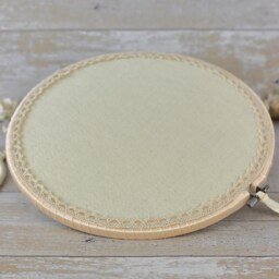 Lace Embroidery Hoop Art Cream Floral Wall Decor - thumbnail 4