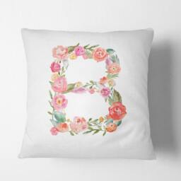 Personalised Alphabet Floral Name Initial Letter Cushion Pillow Case Insert Filler Gift For Him/Her - thumbnail 3