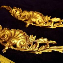 Pair Gilt Or White French Louis Xv Style Decorative Wall Furniture Moulding Pediment Plastic Decoration - thumbnail 3