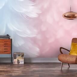 3D Feather Wallpaper Mural, Watercolor Wall Art, Peel & Stick - thumbnail 3
