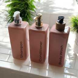 Personalised Pink Square Soap Dispenser With Pump 500Ml - 12 Options