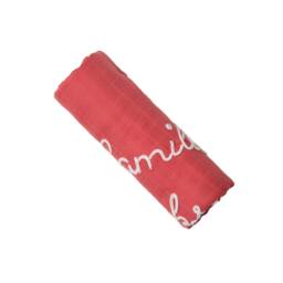 Personalized Hand-Lettered Baby Swaddle - Custom Embroidered Newborn Blanket - thumbnail 2