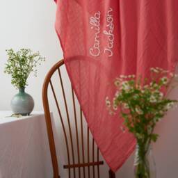 Personalized Hand-Lettered Baby Swaddle - Custom Embroidered Newborn Blanket - thumbnail 3