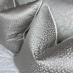Silver White Luxury Cushion Cover, Crater Shine, Handmade Piped Trim Pillow Sham Case With Diana -All Sizes - thumbnail 2