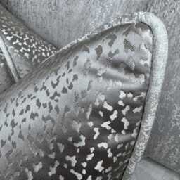 Silver White Luxury Cushion Cover, Crater Shine, Handmade Piped Trim Pillow Sham Case With Diana -All Sizes - thumbnail 3