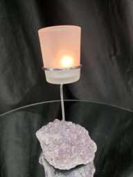Premium A Grade Angel Aura No. 3 Cluster Druzy Candle/1 Cup Tealight Holder 469G H18xw11xw8cm - thumbnail 1