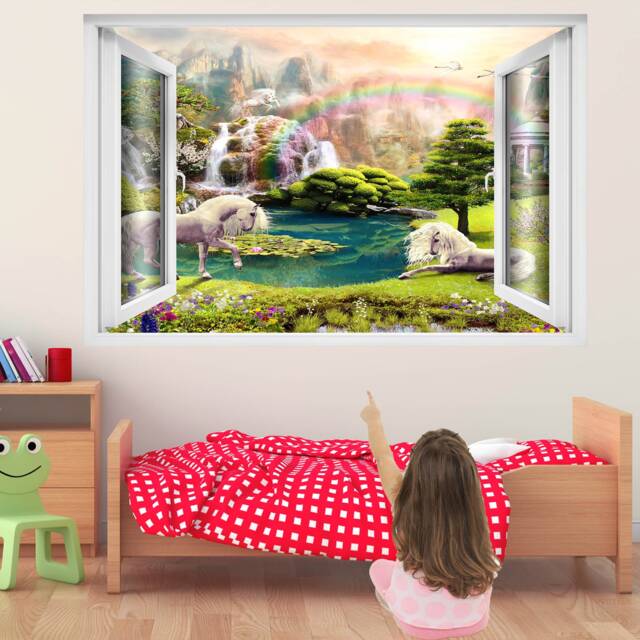 Unicorn Enchanted Forest Wall Decal Sticker Mural For Kids Bedroom - image 1