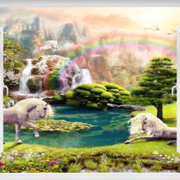Unicorn Enchanted Forest Wall Decal Sticker Mural For Kids Bedroom - thumbnail 4