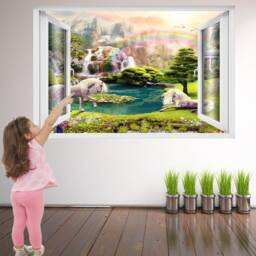 Unicorn Enchanted Forest Wall Decal Sticker Mural For Kids Bedroom - thumbnail 2