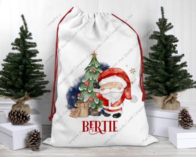Christmas Sack, Santa Xmas Decoration, Personalised Gift, Bag, Custom - image 1