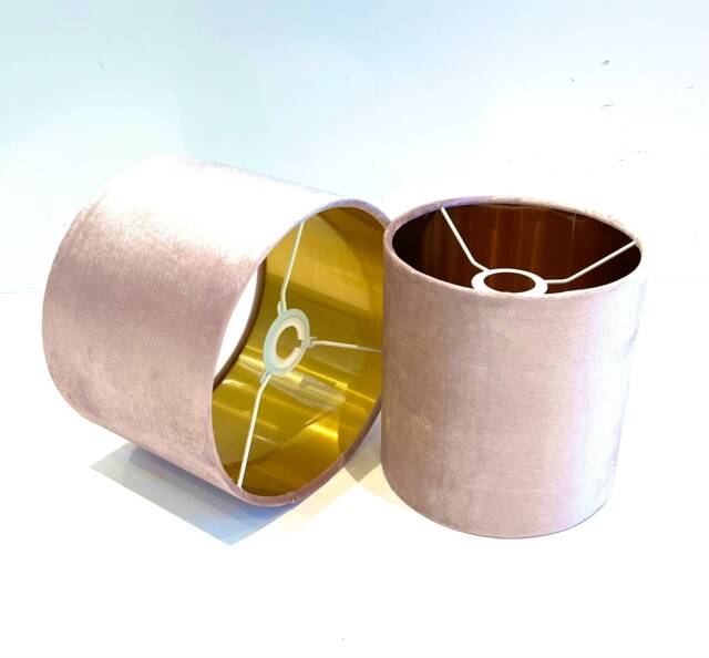 New Luxury Handmade Velvet Soft Lalic Colour Lamp Shade & Pendant Light With Metallic Panels Lining - image 1