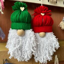 Macrame Santa Figure - Christmas Ornaments, Tree Decor Handmade Angel Star Ornament Cotton Gift - thumbnail 2