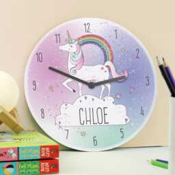 Personalised Unicorn Wooden Clock - Gift For Girls Birthday - thumbnail 3